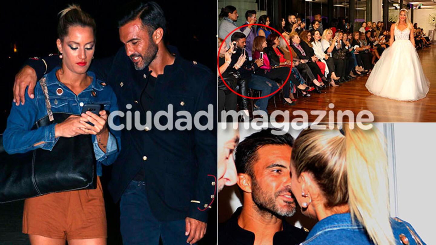 Fabián Cubero acompañó a Mica Viciconte a un desfile (Fotos: Movilpress) 