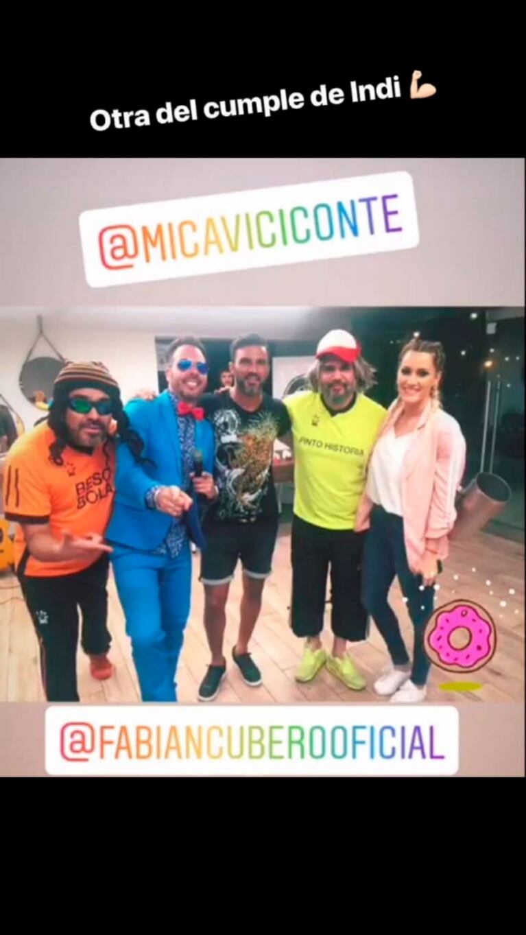 Fabián Cubero celebró los 10 años de su hija Indiana con Mica Viciconte e Ivana Figueiras