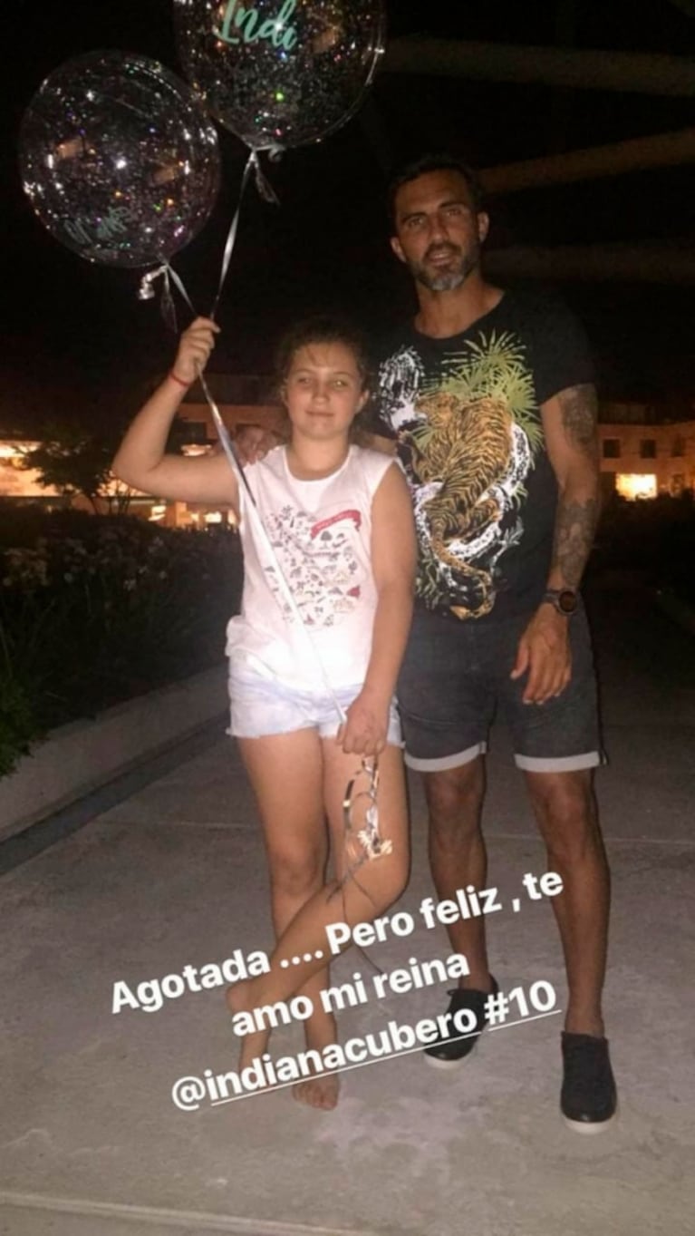 Fabián Cubero celebró los 10 años de su hija Indiana con Mica Viciconte e Ivana Figueiras