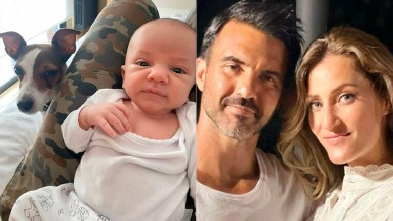 Fabián Cubero compartió la foto más linda de su bebé Luca con su perrita Aloha.