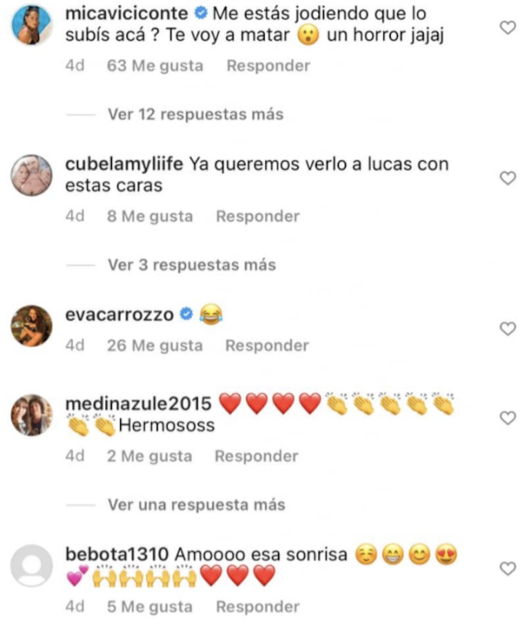 Fabián Cubero compartió una foto de Mica Viciconte con un divertido filtro y recibió una queja: "Te voy a matar"
