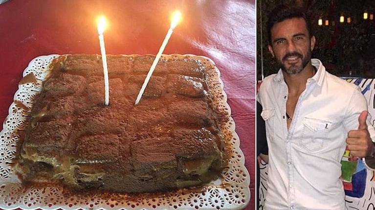 Fabián Cubero festejó sus 39 años con una chocotorta preparada por sus hijas. Foto: Instagram.