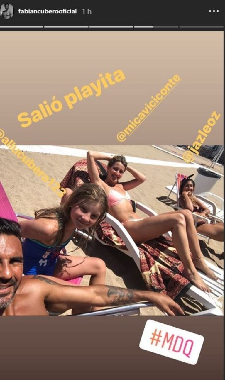 Fabián Cubero fue con sus hijas a ver el debut de Mica Viciconte como vedette en Mar del Plata