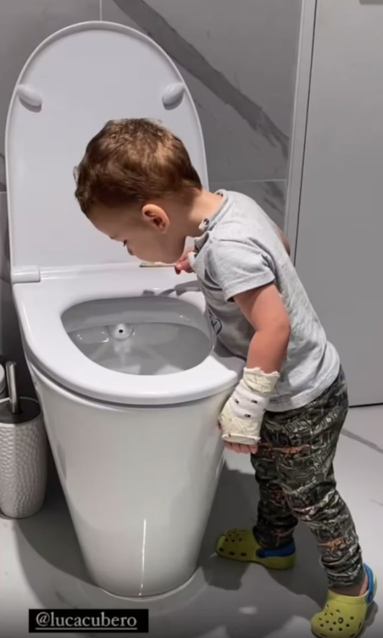 Fabián Cubero mostró la llamativa costumbre de su hijo Luca que causó revuelo en las redes