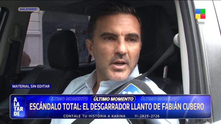 Fabián Cubero rompió en llanto tras el conflicto con Nicole Neumann (Foto: captura de América).