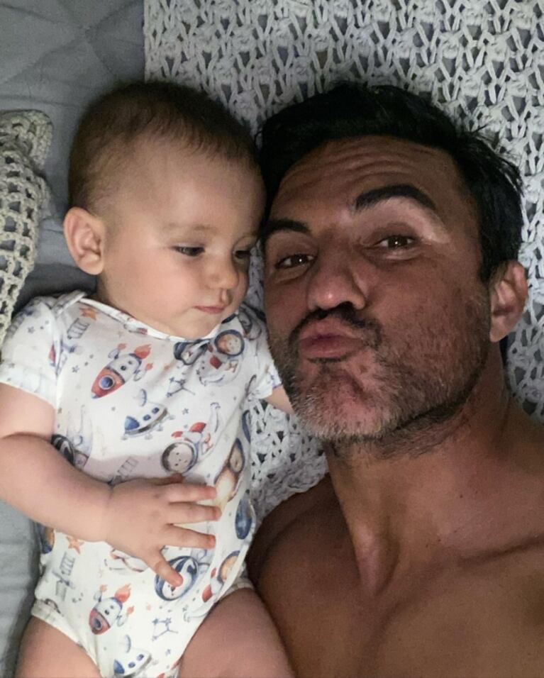 Fabián Cubero se mostró con su hijo Luca haciendo caritas y enterneció a todos