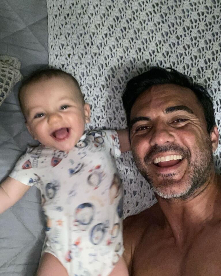 Fabián Cubero se mostró con su hijo Luca haciendo caritas y enterneció a todos