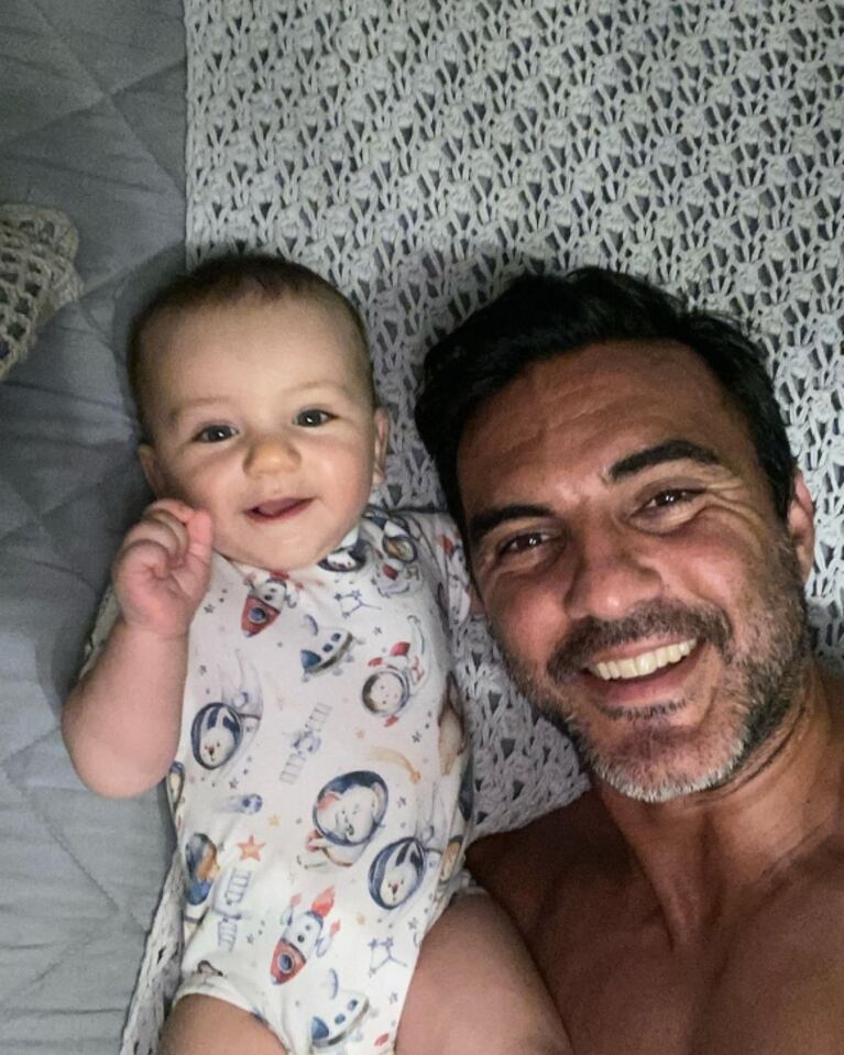 Fabián Cubero se mostró con su hijo Luca haciendo caritas y enterneció a todos
