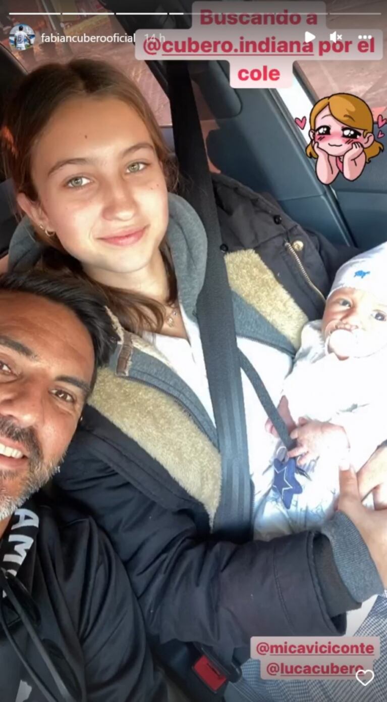 Fabián Cubero sorprendió a su hija Indiana al irla a buscar al colegio con Luca