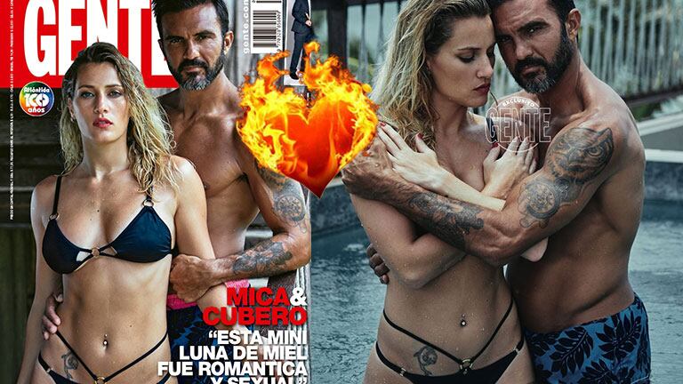 Fabián Cubero y Mica Viciconte en su tapa más candente (Fotos: Gente).