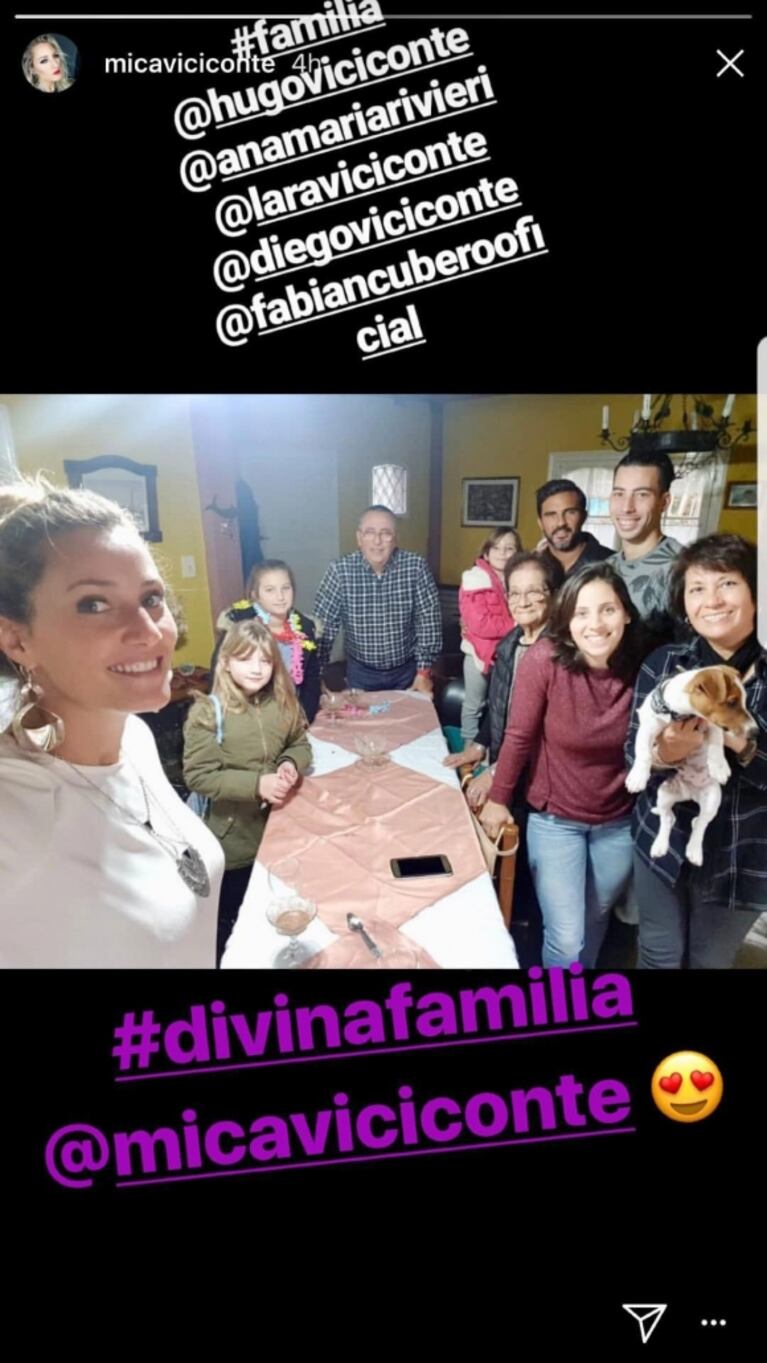 Fabián Cubero y una tierna foto junto a sus hijas y toda la familia de Mica Viciconte