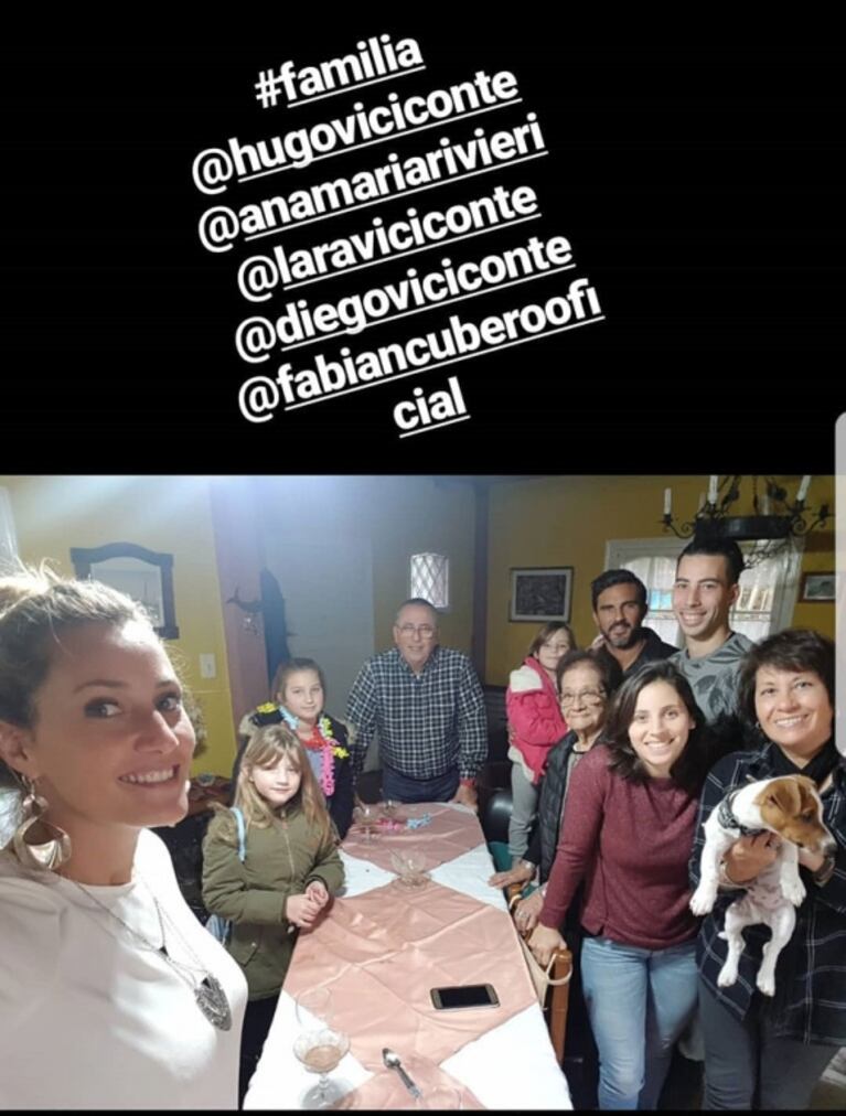 Fabián Cubero y una tierna foto junto a sus hijas y toda la familia de Mica Viciconte