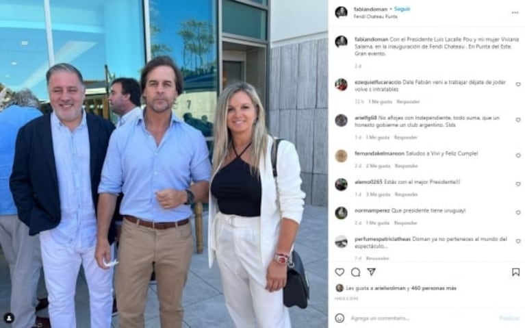 Fabián Doman se mostró por primera vez con su nueva novia en un evento en Punta del Este