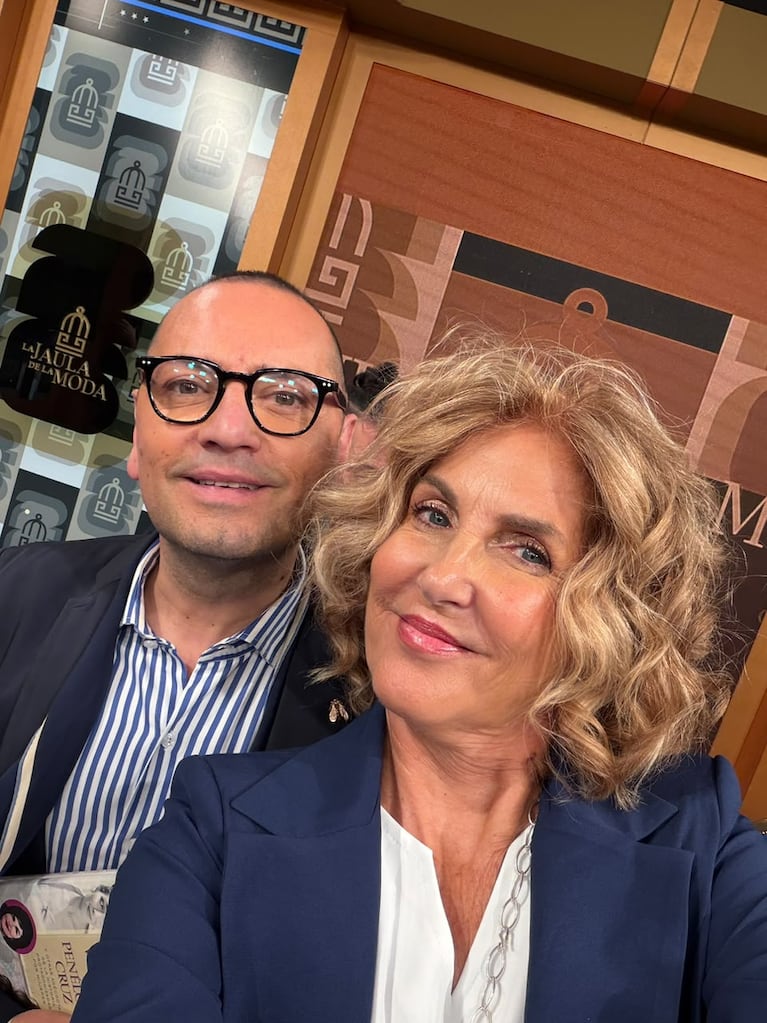 Fabián Medina Flores con Susana Milano en La Jaula de la Moda