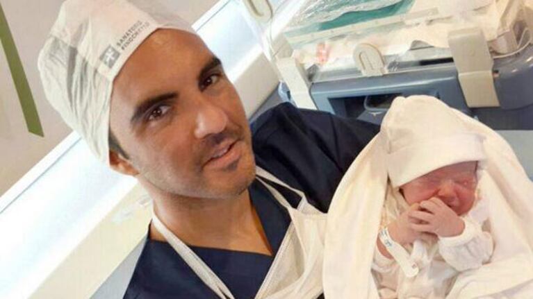 Fabián "Poroto" Cubero junto a la pequeña Sienna (Foto: Twitter).