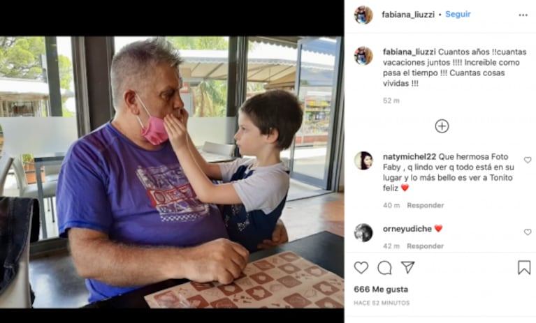 Fabiana Liuzzi le dedicó un profundo posteo a Luis Ventura y su hijo Antoñito: "¡Cuántos años y cosas vividas!"