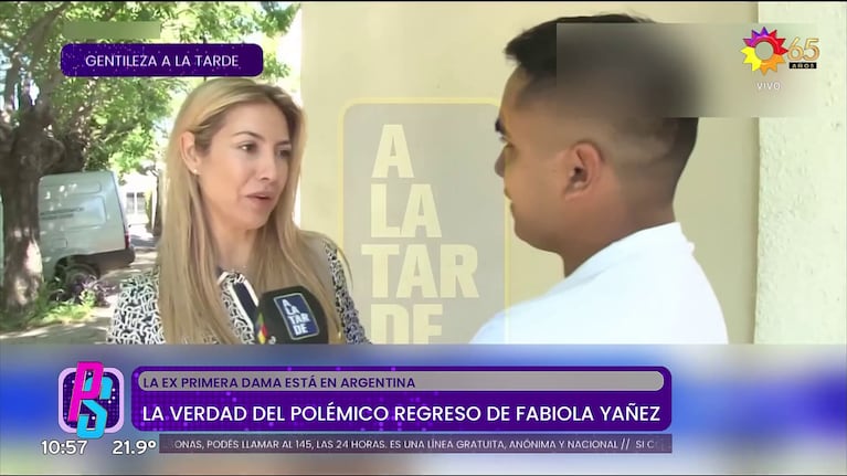 Fabiola Yáñez habló en A la Tarde (Foto: captura de eltrece).