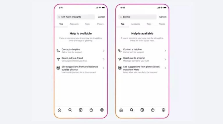 Facebook e Instagram ocultarán resultados sobre el suicidio o las autolesiones