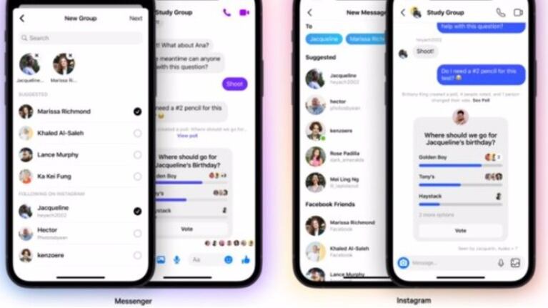 Facebook Messenger profundiza la integración con Instagram con los chats grupales cruzados