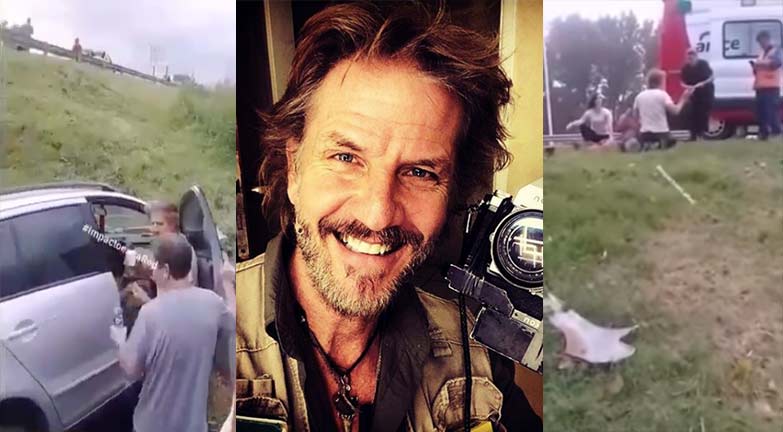 Facundo frenó al costado de la ruta al ver a una familia accidentada.