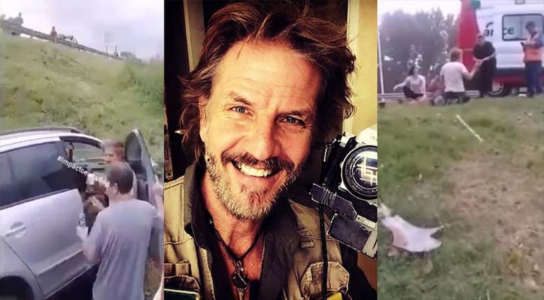 Facundo frenó al costado de la ruta al ver a una familia accidentada.