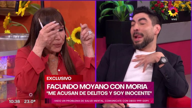 Facundo Moyano con Moria Casán.