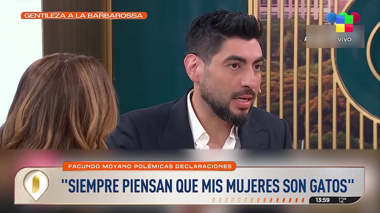 Facundo Moyano habló de su exesposa, Eva Bargiela, de forma despectiva en A la Barbarossa (Foto: captura de América).