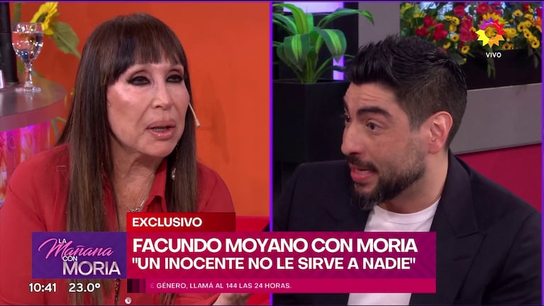 Facundo Moyano habló en el programa de Moria Casán (Foto: captura de eltrece).