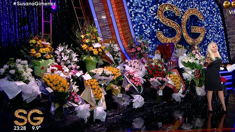 Facundo Moyano le envió un increíble ramo de flores a Susana Giménez por su primer programa