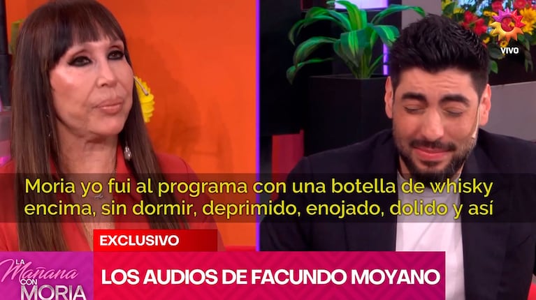Facundo Moyano reveló qué había consumido antes de ir a lo de Moria Casán