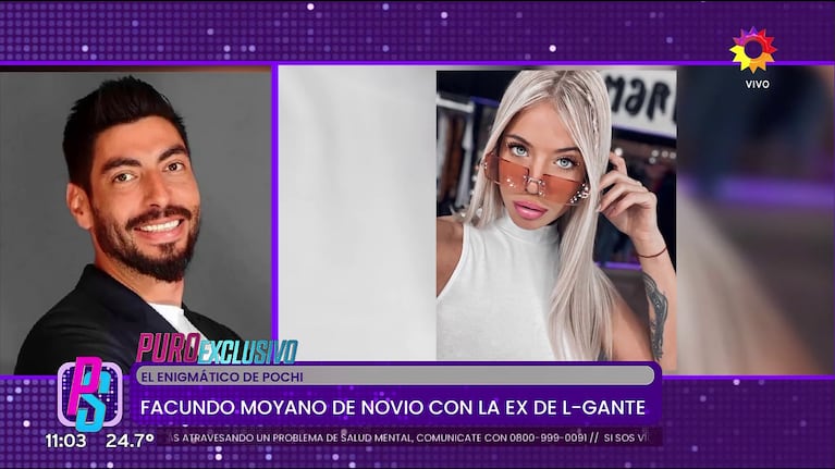 Facundo Moyano y Candela, la ex de L-Gante, en un restaurante de pastas (Foto: captura de eltrece).