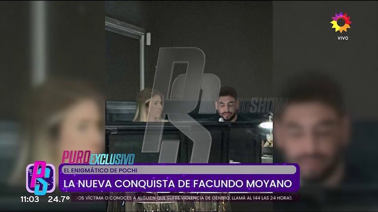 Facundo Moyano y Candela, la ex de L-Gante, en un restaurante de pastas (Foto: captura de eltrece).