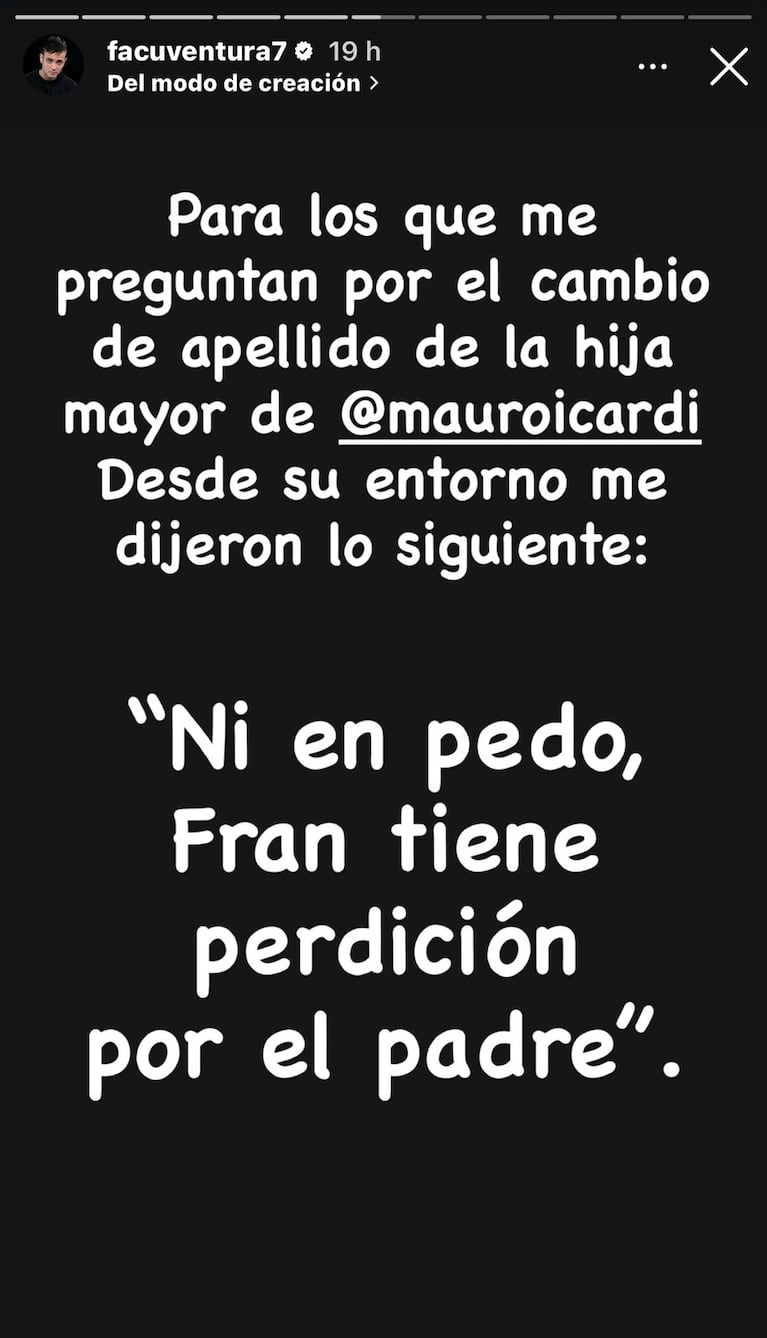 Facundo Ventura dio información sobre el escándalo de Wanda Nara y Mauro Icardi (Foto: captura de Instagram/@facuventura7).