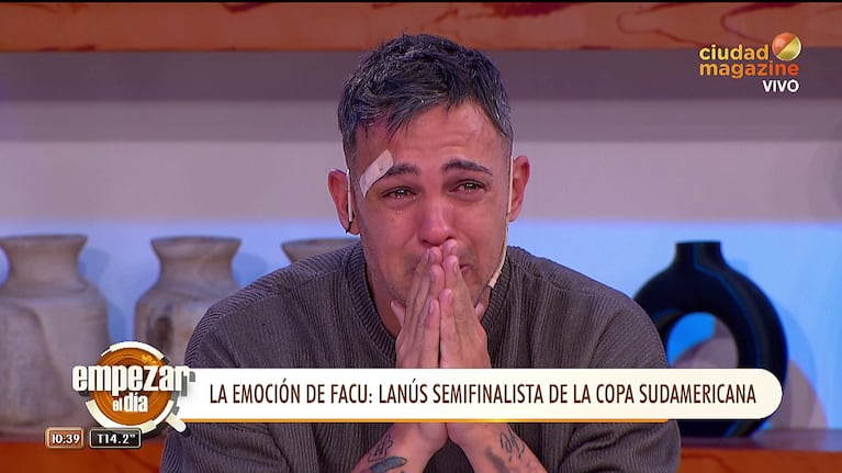 Facundo Ventura emocionado en Empezar el Día (Foto: captura de Ciudad Magazine).