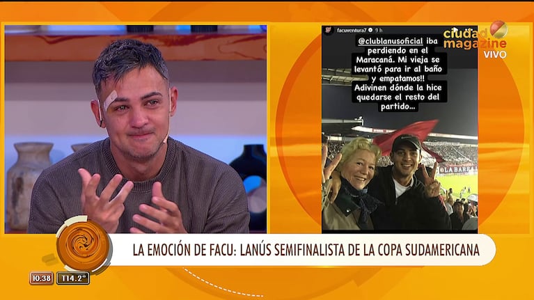 Facundo Ventura emocionado y agradecido con su madre Estelita en Empezar el Día (Foto: captura de Ciudad Magazine).