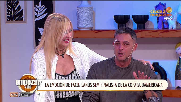 Facundo Ventura y Yuyito González emocionados en Empezar el Día (Foto: captura de Ciudad Magazine).