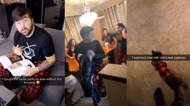Familia sorprende a su cuñado vistiendo el mismo pantalón que suele ponerse cuando está en casa