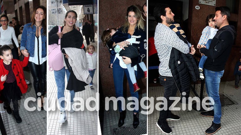 ¡Famosos en familia! Muchas celebrities con sus hijos en la despedida de las vacaciones de invierno. (Foto: Movilpress)