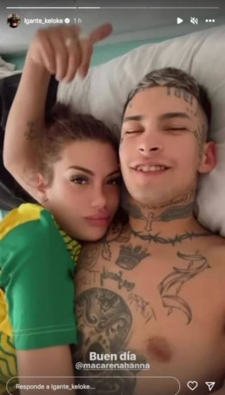 Fan de Maradona y devota de San La Muerte: quién es Macarena Hanna Bustamante, la nueva novia de L-Gante