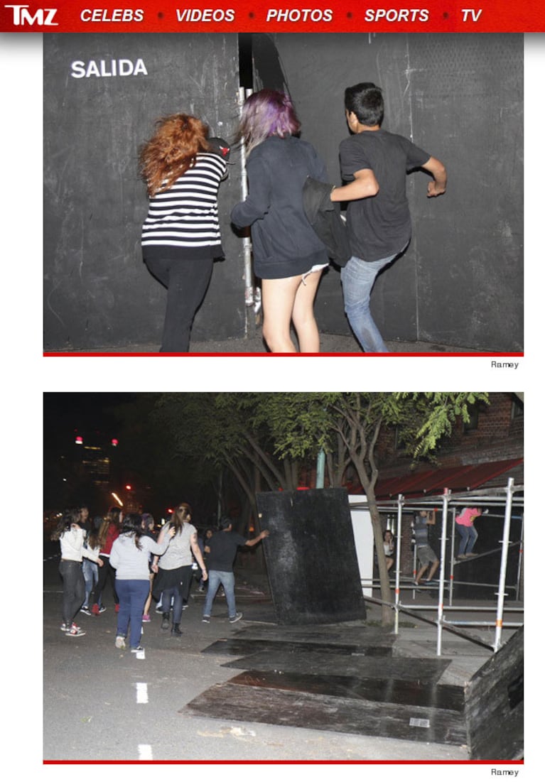 Fans de Justin Bieber causaron destrozos en la puerta del Hotel Faena . (Foto: TMZ.com)