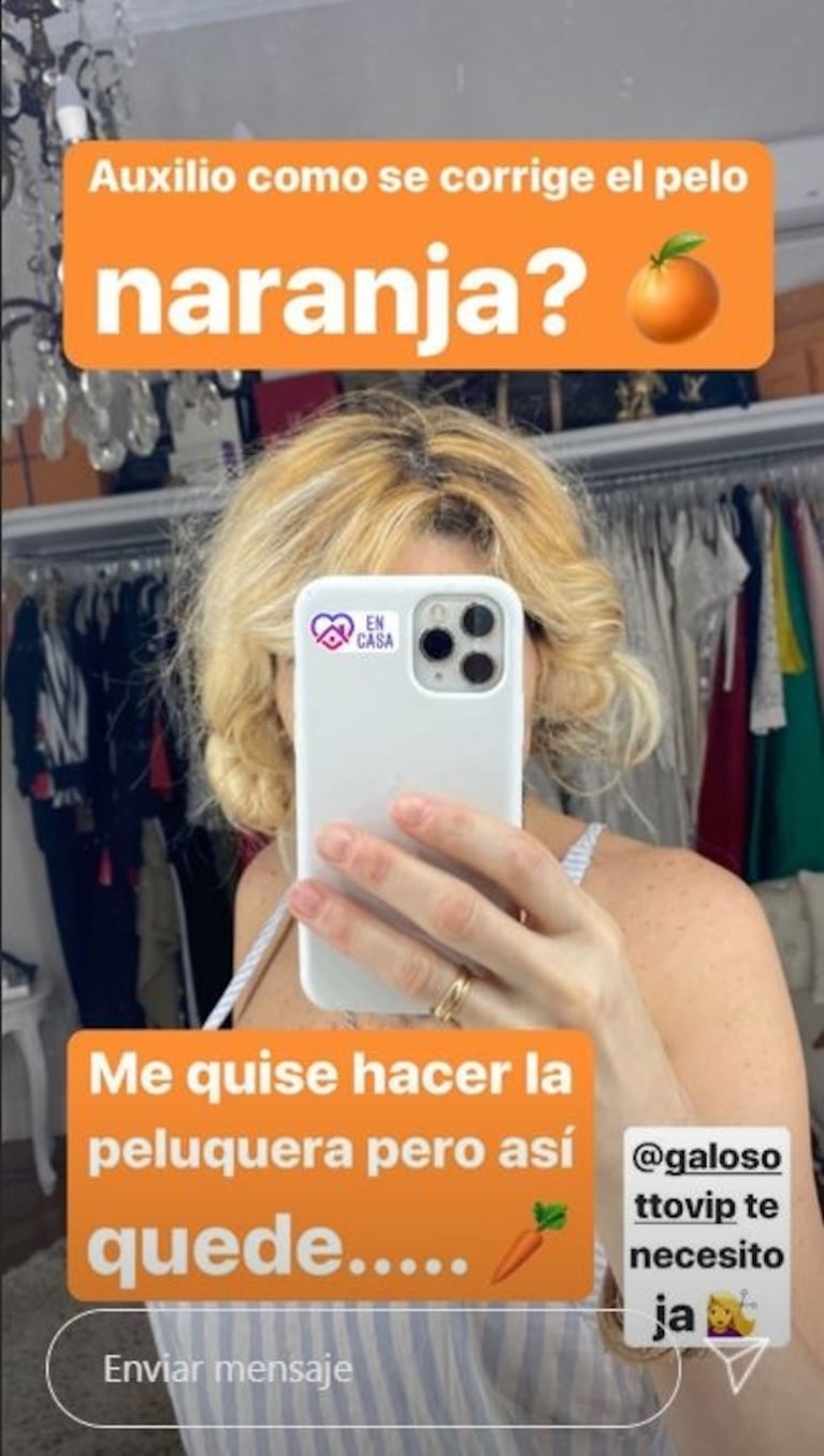 ¡Fashion emergency! Vicky Xipolitakis se tiñó sola en su casa y le quedó... ¿naranja?: "¡Auxilio!" 