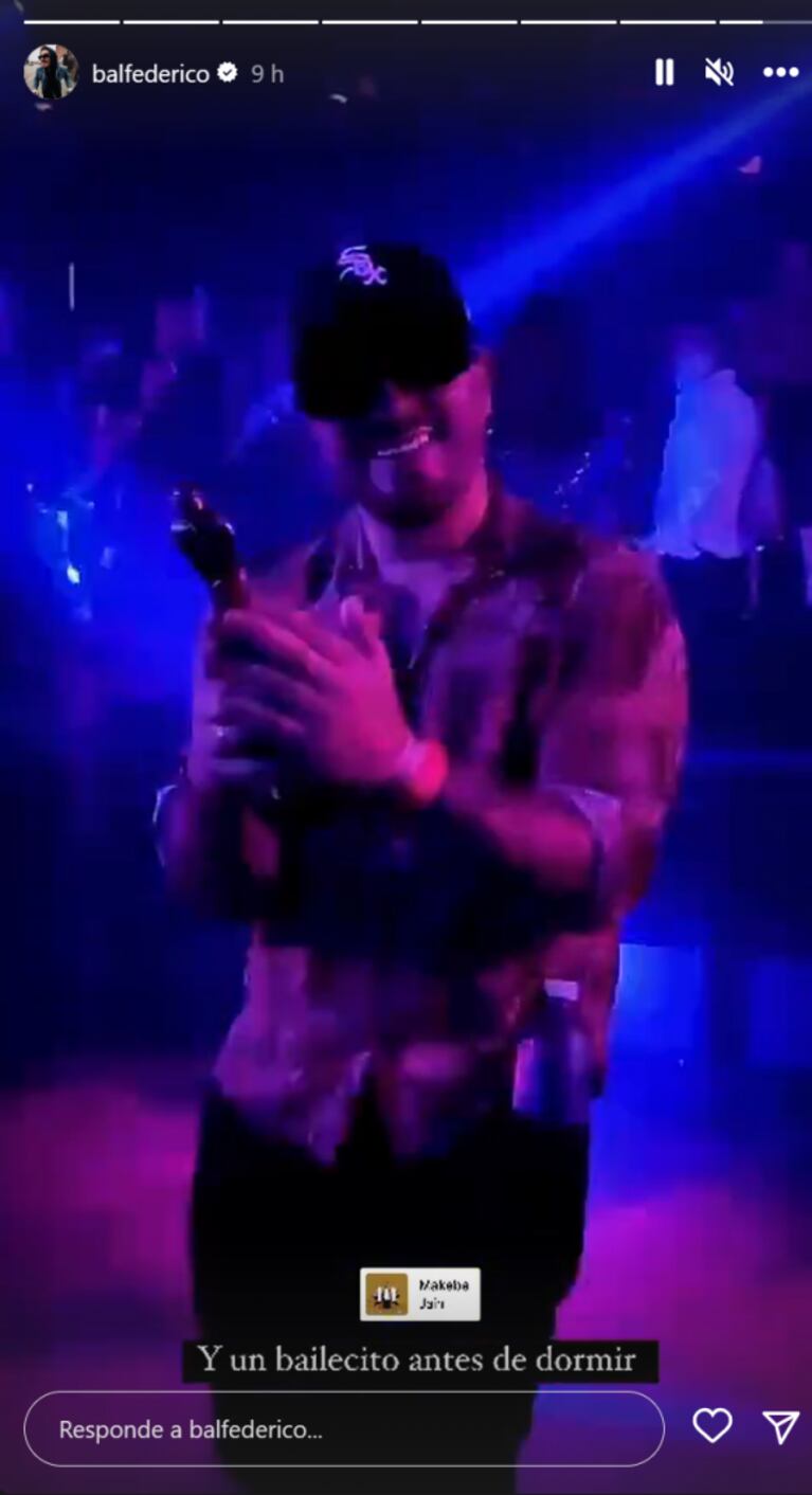 Fede Bal compartió un video íntimo de su festejo en los Martín Fierro 2023: "Bailecito antes de dormir"