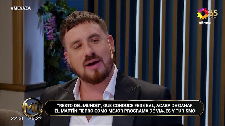 Fede Bal en La Noche de Mirtha (Foto: captura de eltrece).