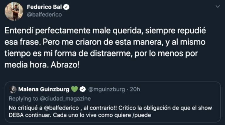 Fede Bal explicó por qué fue a ShowMatch el día que murió su padre: "Es mi forma de distraerme" 
