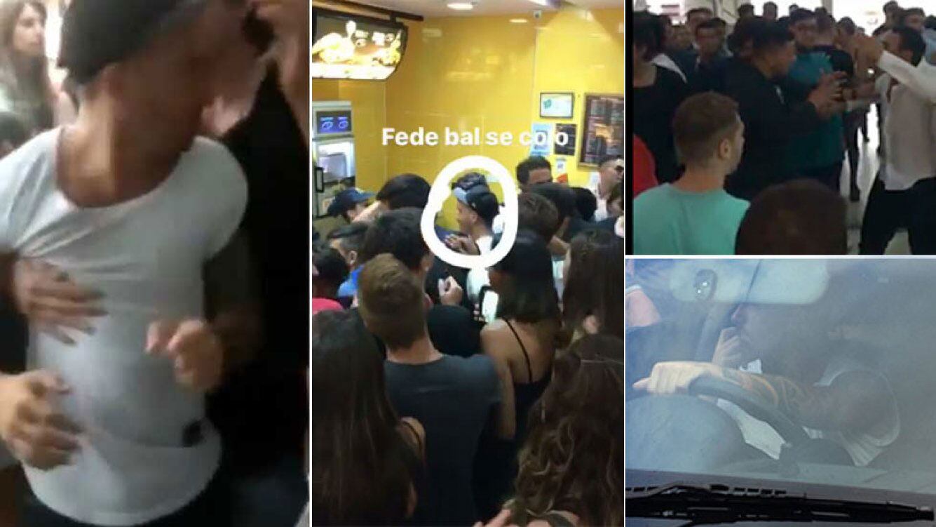 Fede Bal fue increpado por un grupo de jóvenes que lo acusaron de colarse en un Mc Donald's, y se pelearon con sus amigos.