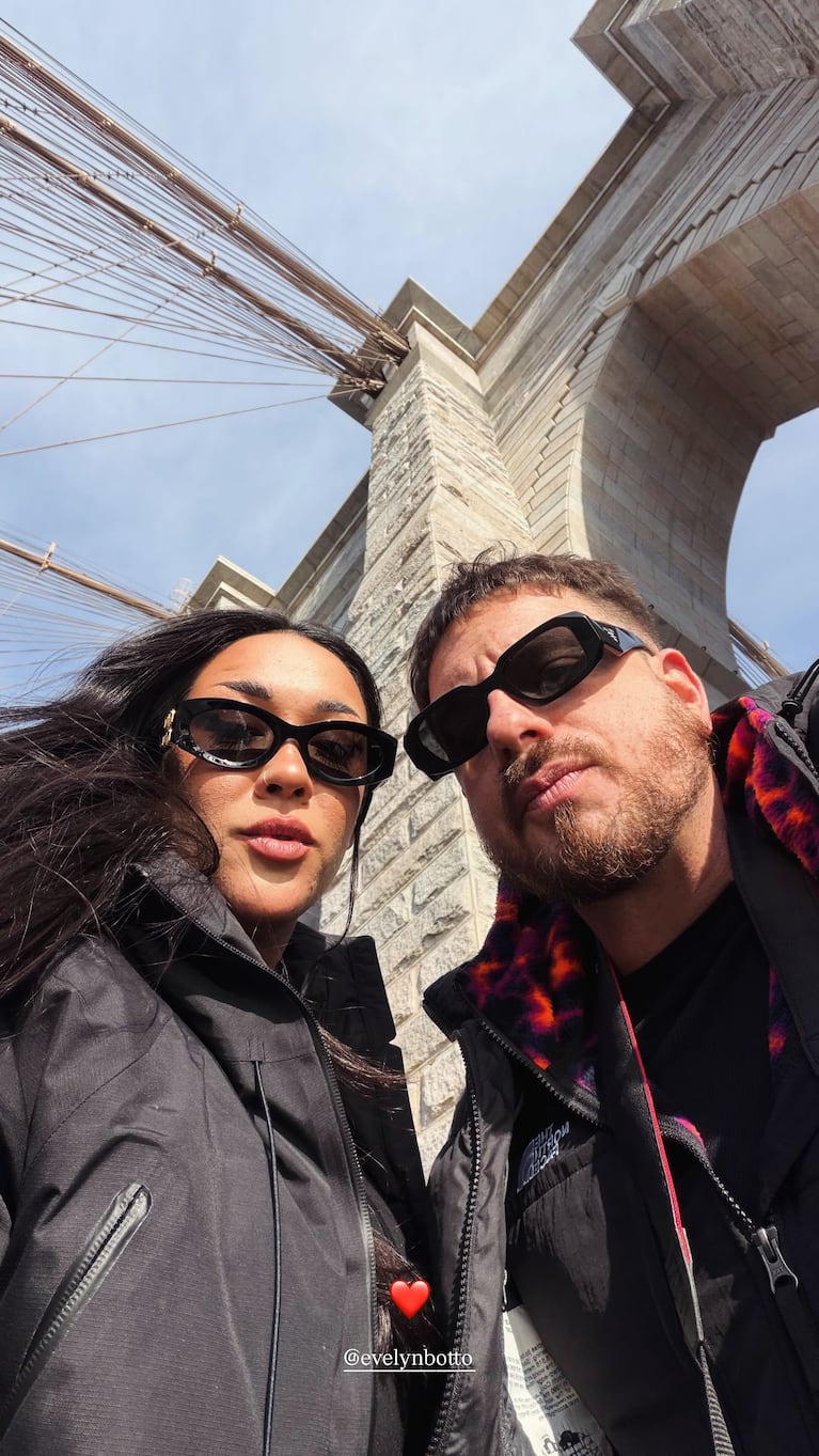 Fede Bal y Evelyn Botto blanquearon su romance con una escapada a Nueva York. CRÉDITO: Instagram