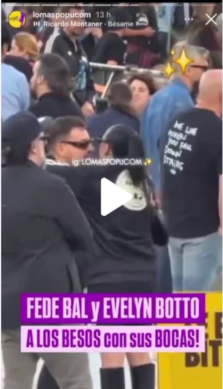 Fede Bal y Evelyn Botto en el recital de Oasis (Foto: Instagram/@lomaspopucom