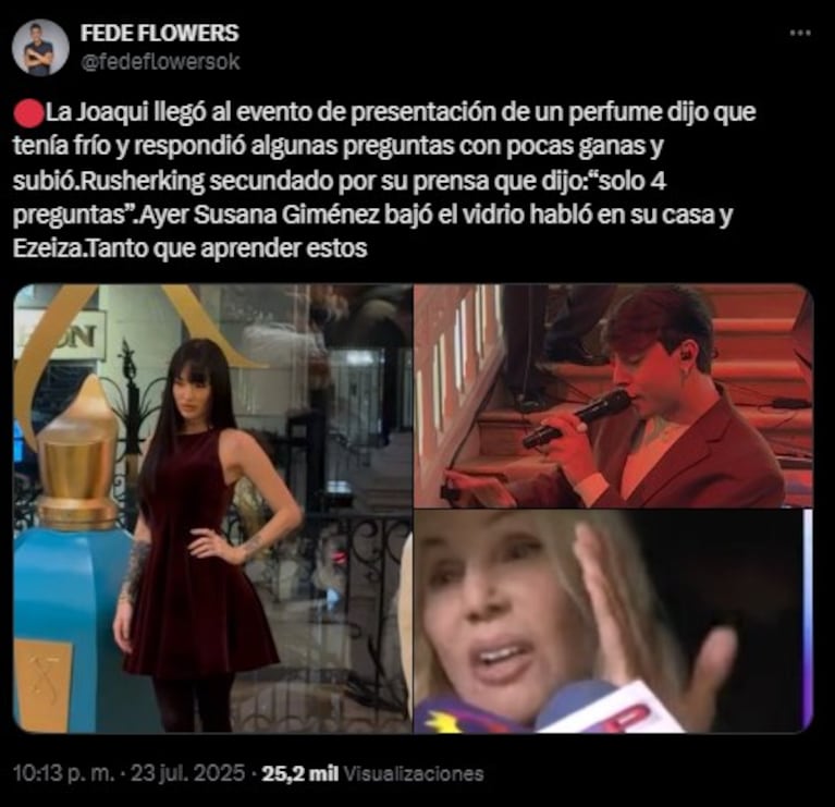 Fede Flowers contra La Joaqui y Rusherking | Créditos: X @fedeflowersok
