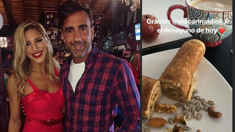 Fede Hoppe agradeció el desayuno de rey que le hizo Maca Rinaldi. Foto: Instagram