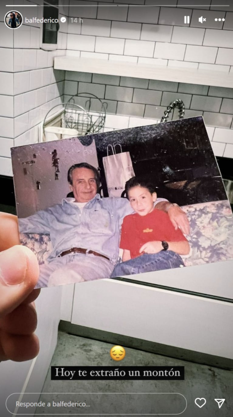 Federico Bal recordó a su papá Santiago con un desgarrador posteo y foto retro juntos